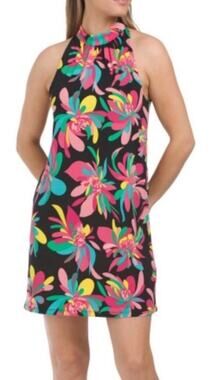 Trina Turk Floral High Neck Dress Women’s Size Medium Halter NEW